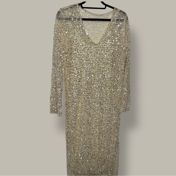 Zara champagne sequence maxi dress - Picture 8 of 16